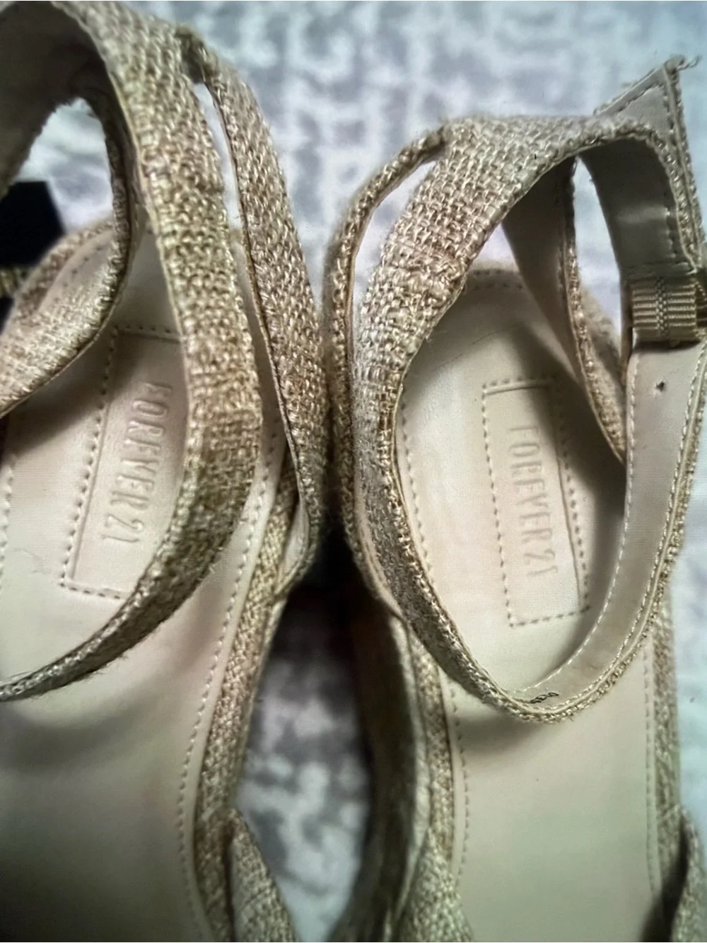Forever 21 Gold-Tone Knotted Wedge Sandals